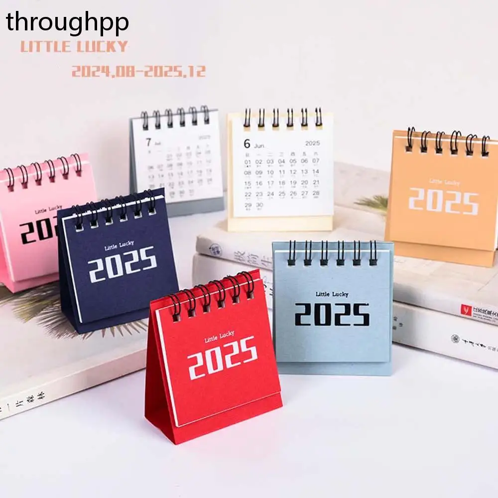 

2025 Mini Desktop Paper Calendar Dual Daily Scheduler Table Planner Yearly Agenda Organizer Desk