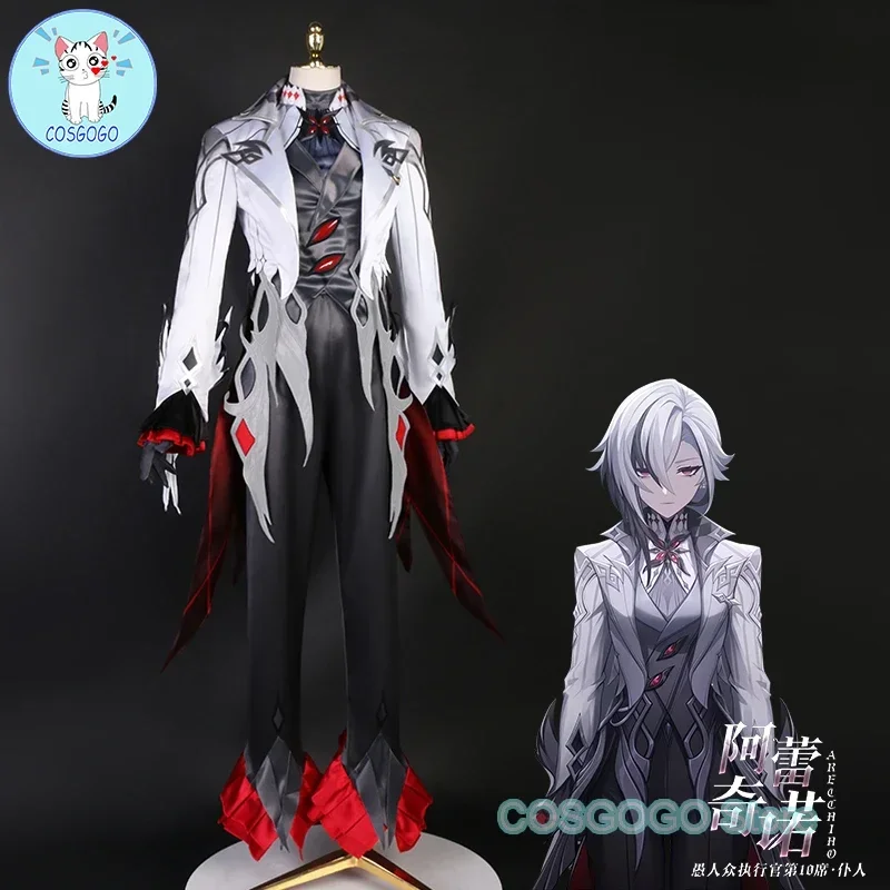 

COSGOGO Game Genshin Impact Arlecchino Tuxedo Suit Gorgeous Uniform Cosplay Costume Halloween Party Role Play Outfit Women