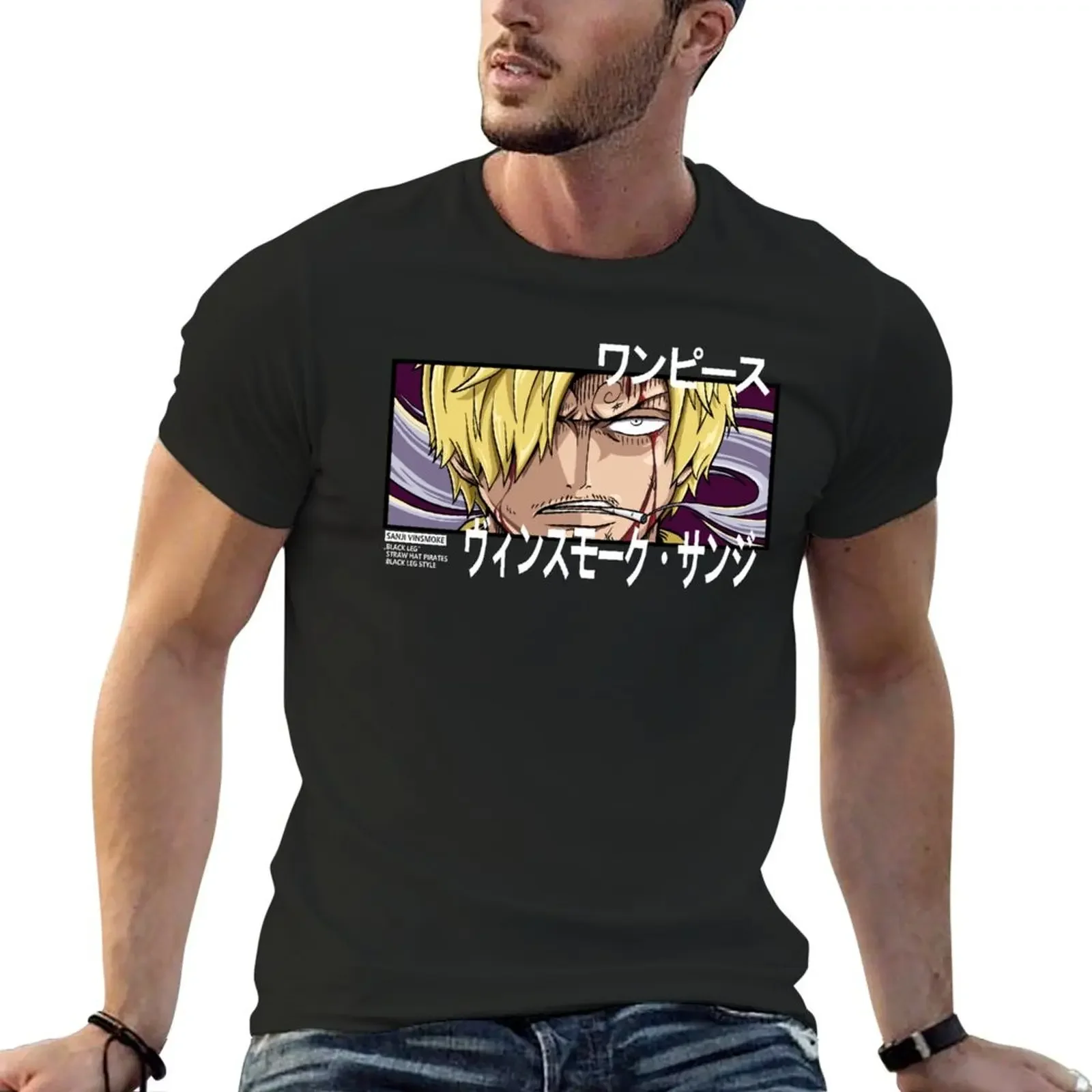 

Sanji Vinsmoke - Typo T-shirt Short sleeve tee cute tops Blouse kawaii clothes men workout shirt