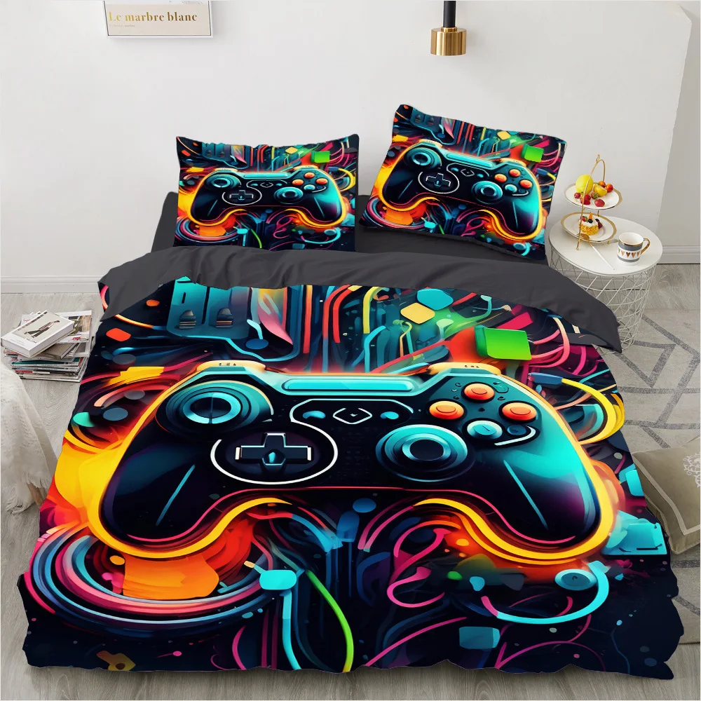 2/3pcs bedding set Digital Print Comfortable Duvet Cover for Home Bedroom Decoration, 1 Duvet Cover and 2pillowcase with Zippers