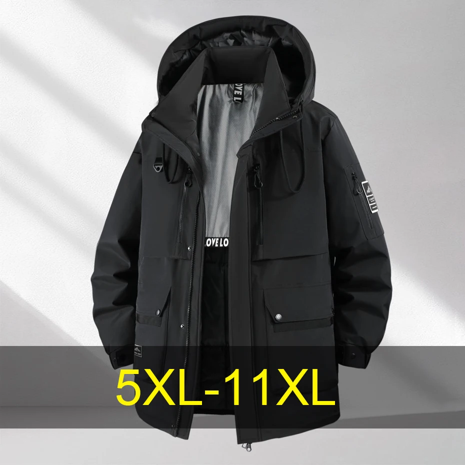 Waterproof Parkas Men Winter Thick Jacket 11XL Plus Size Coats Male Fashion Casual Warm Parkas Big Size 10XL