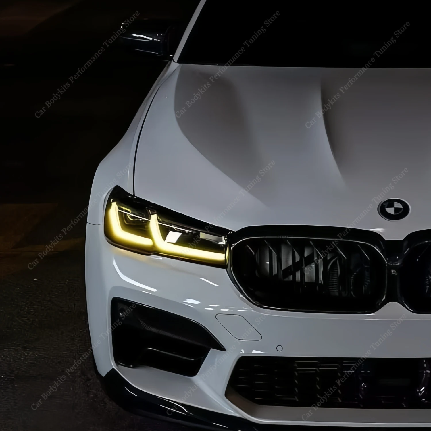 

2 шт., глянцевые фары из АБС-пластика, веки для BMW G30 G31 F90 5 серии 525i 530i 530d 550i M5 2021-2023 Lci 3D наклейки