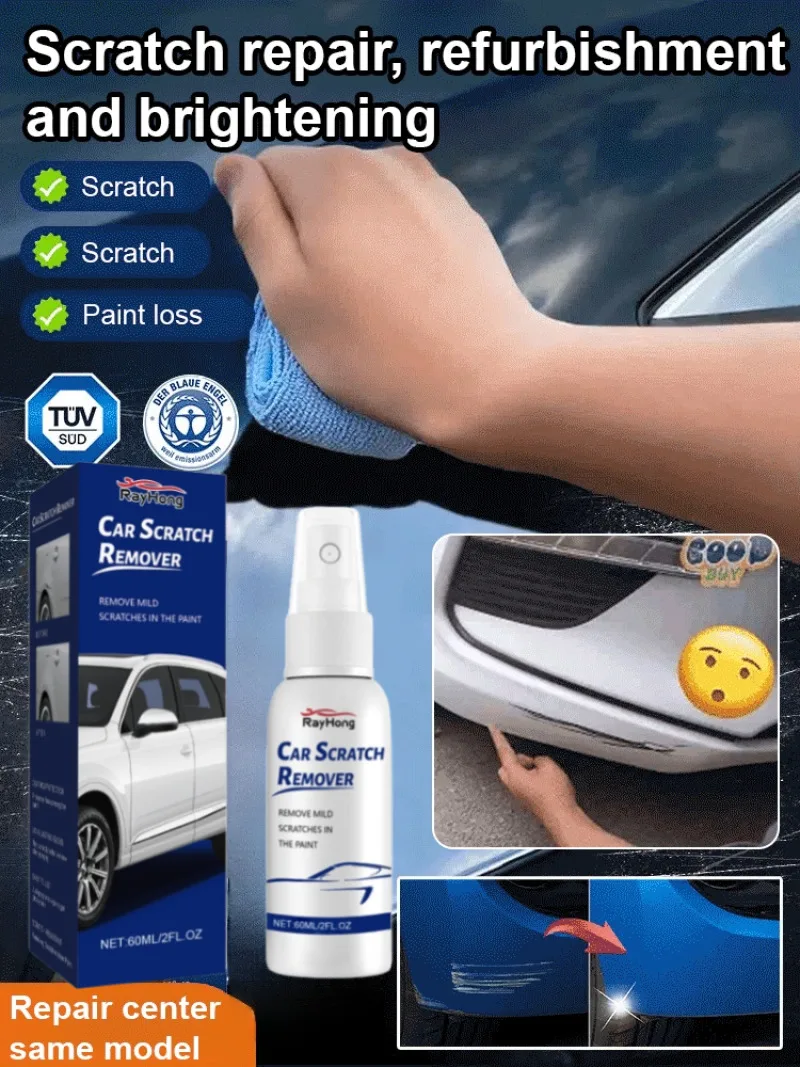 60ml Car Scratch Repair Spray Clean Polishing Paint Refinishing Liquid Universal Car Care Spray for Repairing Minor Scratches