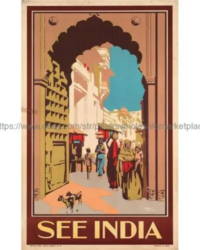 Ver la India cartel de viaje 8x10" ideas de decoración de salón impresas