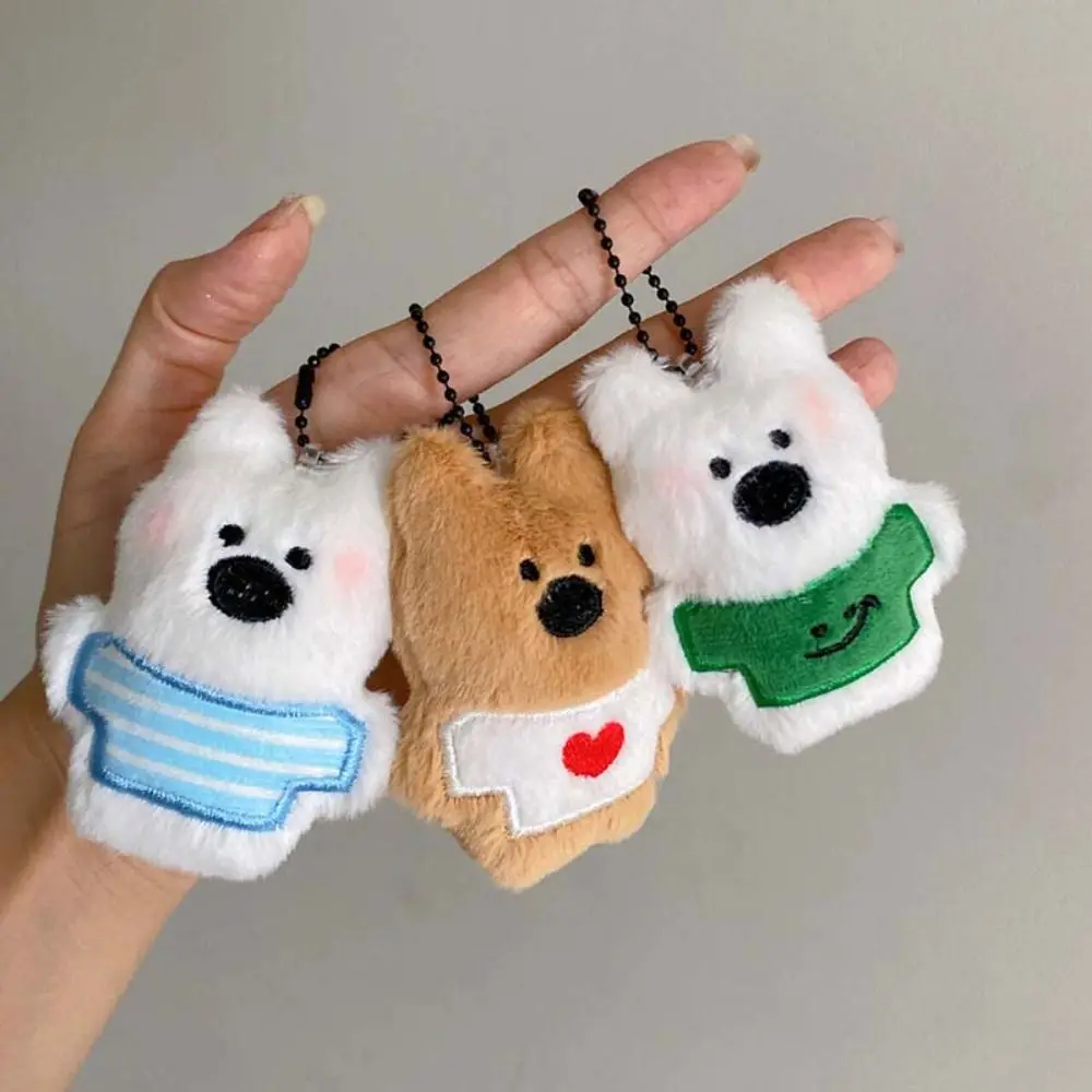 

West Highland White Terrier White Puppy Plush Pendant Bag Pendant Stuffed Plush Dolls Cartoon Key Chain Charms Soft Plush Toy