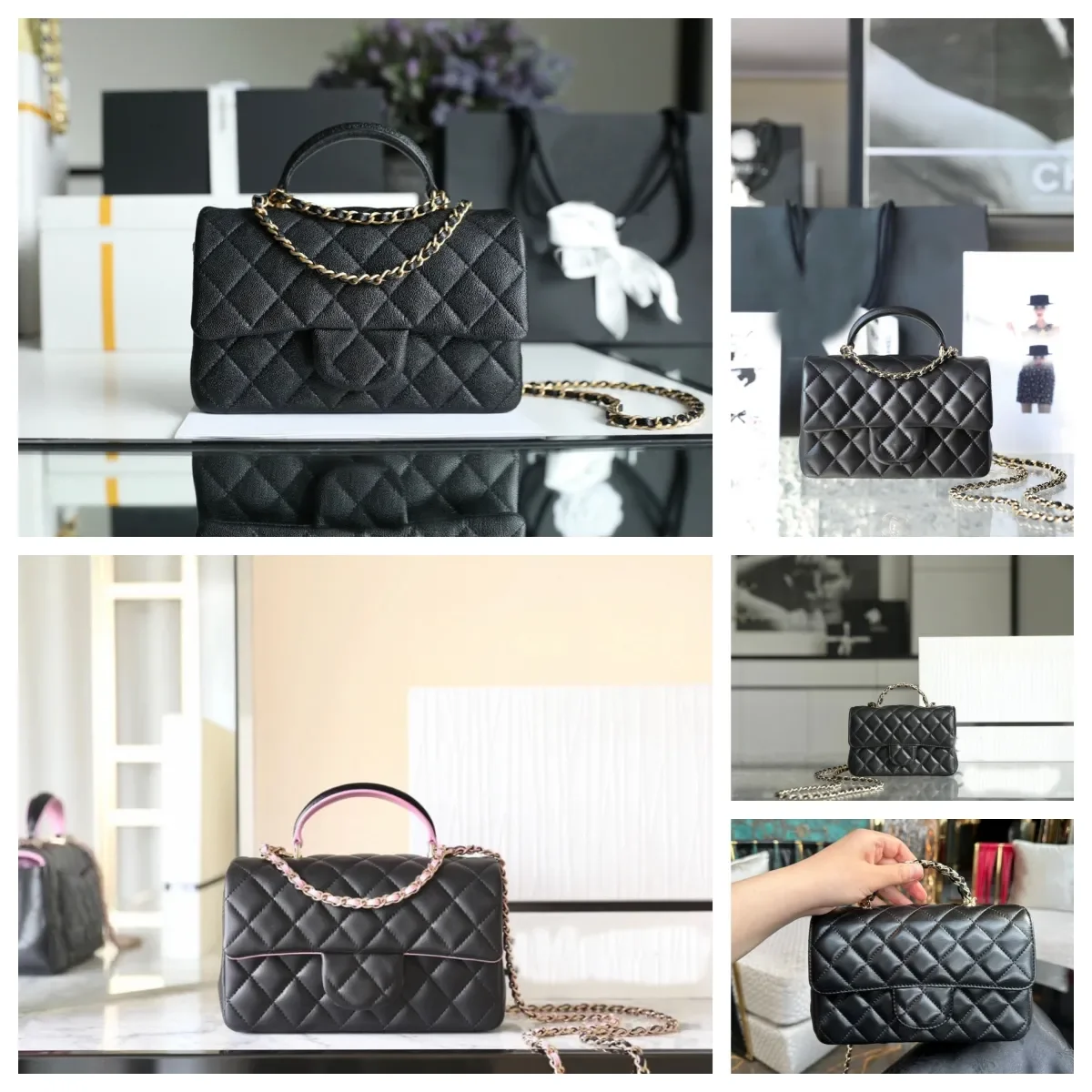 

10A super Original quality women chain shoulder bags caviar Lambskin leather Luxury designer CF bag fashion crossbody Classic Fl