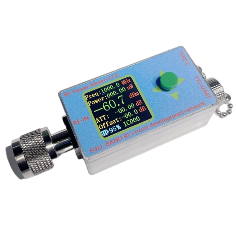 New 10GHz LCD RF Power Meter V7 N-Type Type-C USB High Performance Full-band RF Circuit Development Network Serial Communication