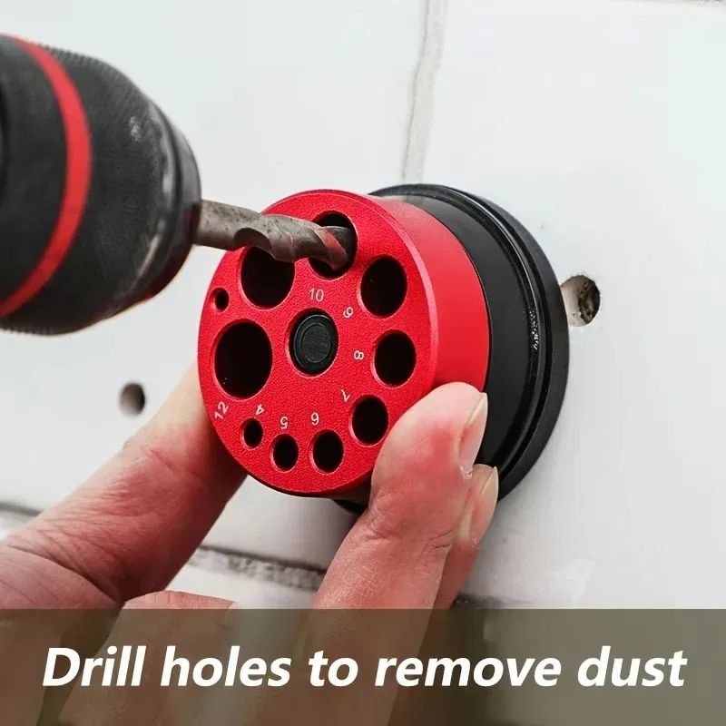 Red Dust Extractor Attachment for Impact Drills - Removes Dust and Debris During Drilling,Ideal for Construction and DIY Project