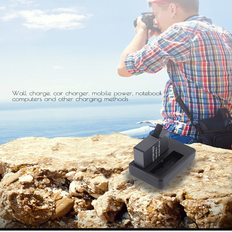 شواحن USB AZ16-1 ملحقات الكاميرا AZ16-2 شاحن كاميرا LCD USB لشاومي Yi II yi 4k 4k + Xiaoyi Yi Lite YI 360 VR Action