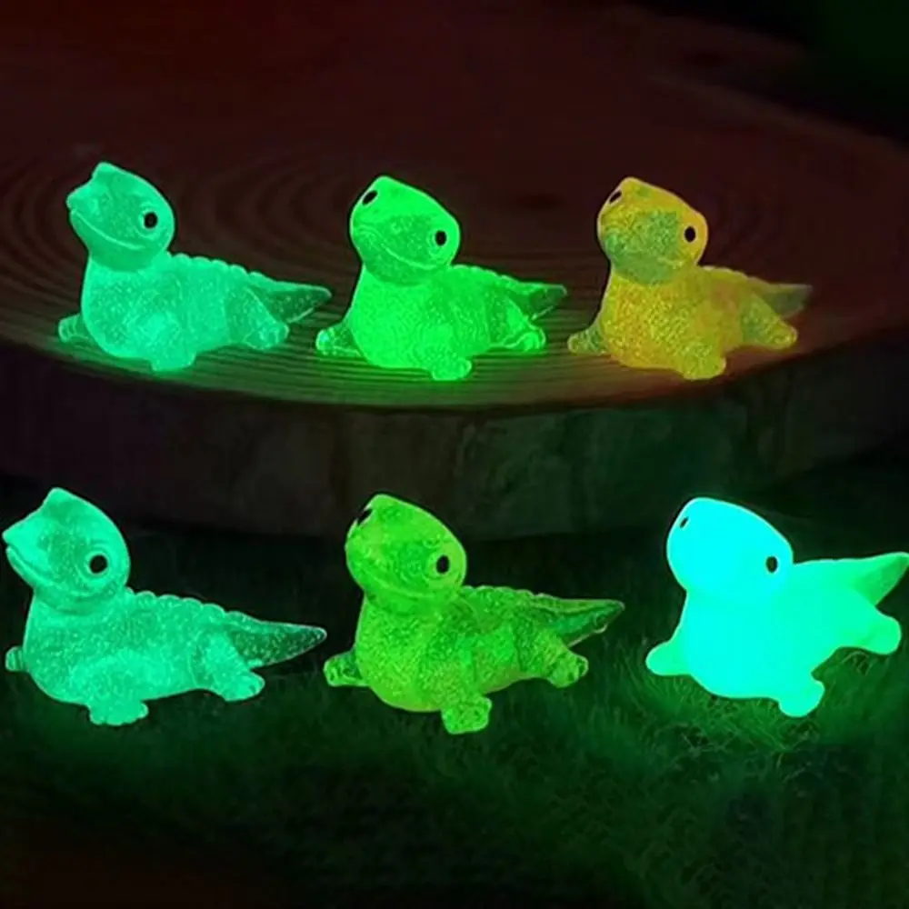 Creative Cute Mini Lizards Glow At Dark Resin Craft Lizards Miniatures Cartoon DIY Garden Lizard Ornaments Desktop