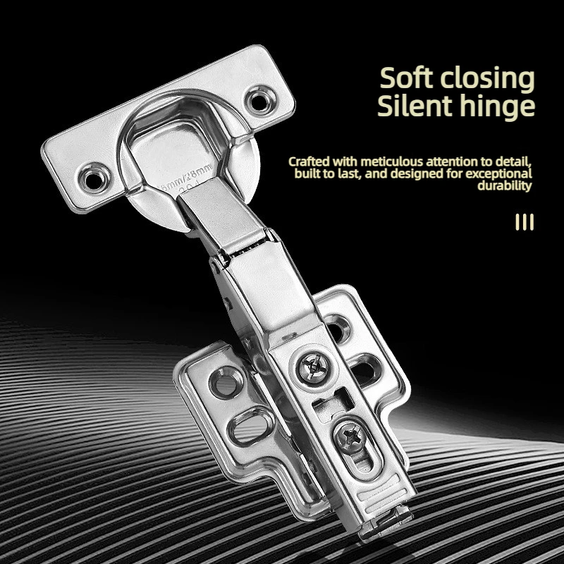 304 Stainless Steel 2PCS Buffer Damping Hinge Cabinet Wardrobe Door For 16-28mm Door Panel Soft Close Hinge
