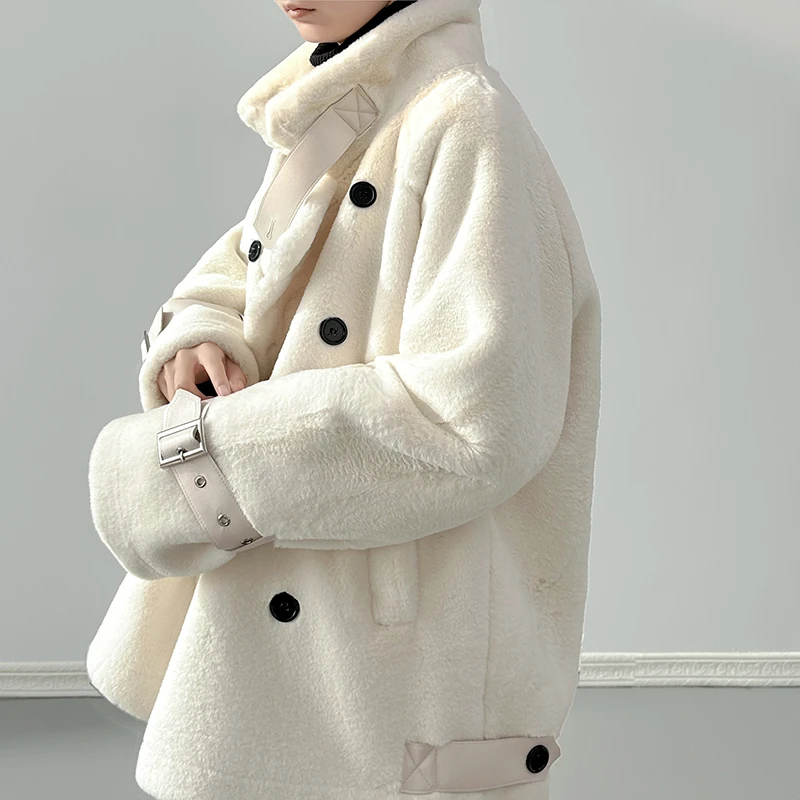 เสื้อแจ็คเก็ตขนสัตว์คอสูงแบบใหม่สำหรับฤดูใบไม้ร่วงและฤดูหนาว  แบบหนาและอุ่น สีพื้น เสื้อโค้ทผู้ชาย  ทันสมัย หนาและอบอุ่น สไตล์เรโทร  แจ็คเก็ตผ้าฝ้าย