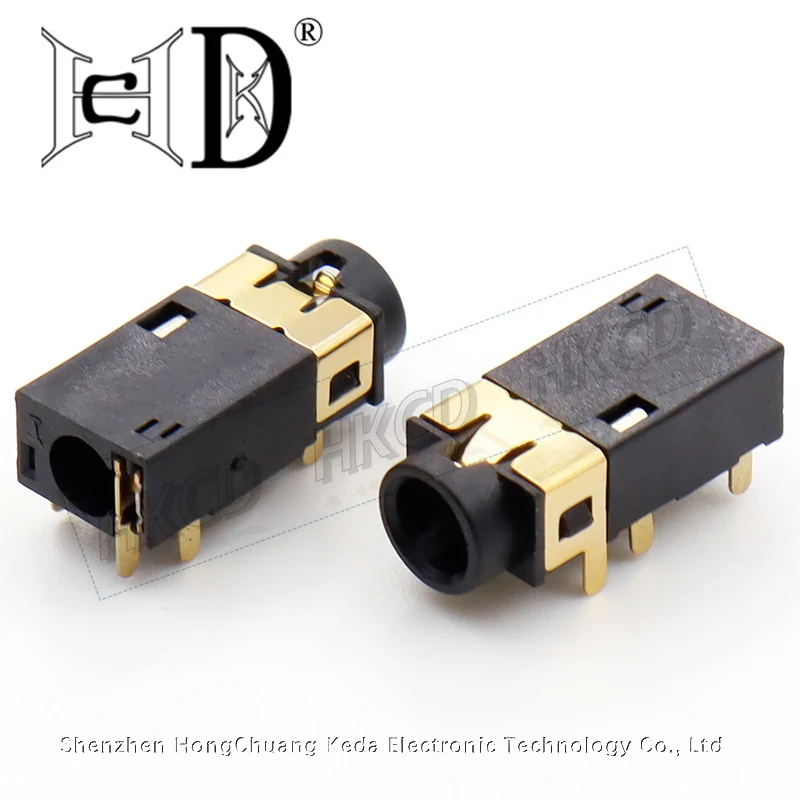 10pcs PJ-342 3.5mm Headphone jack PJ-242 6Pin Audio Socket Sinking Plate DIP Gold Plated Connector