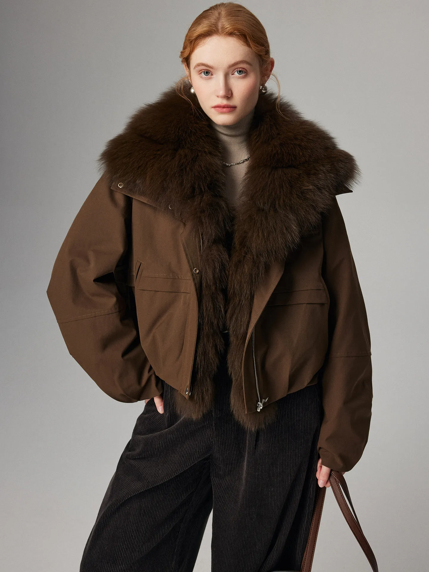 Fox Fur Collar Removable Fur Jacket Pie Overcome Women's 2026 Winter New Down Jacket Duck Down Liner Coat