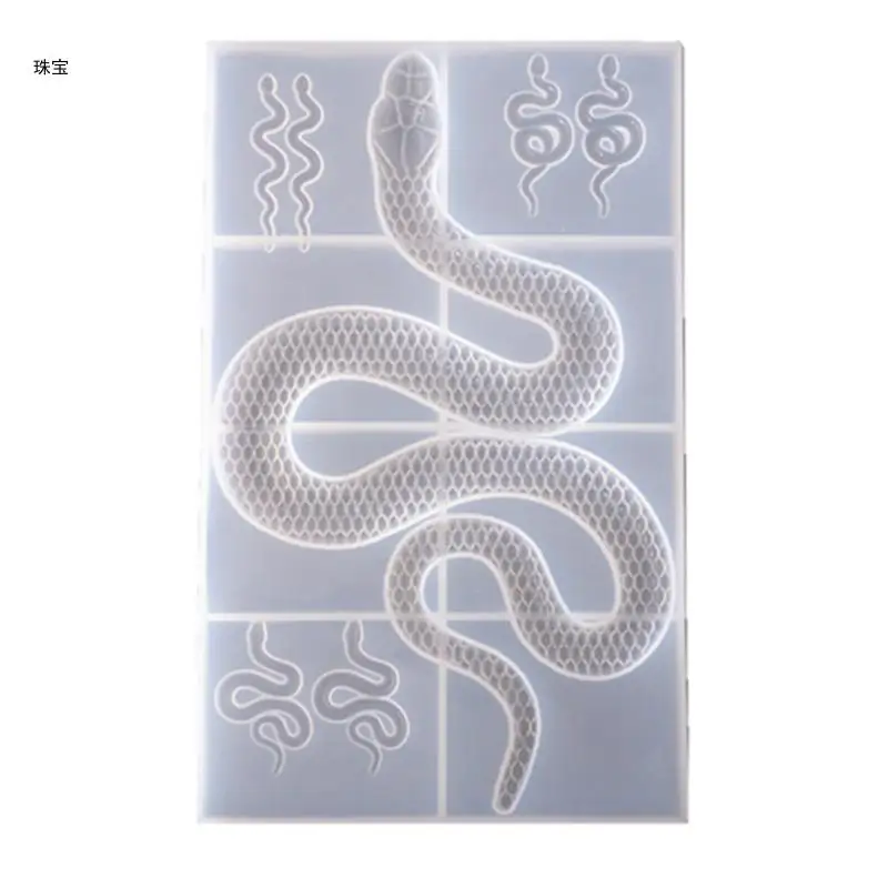 X5QE Large Snake Mirror Silicone Mold for DIY Jewelry Craft Supplies Home Decoration