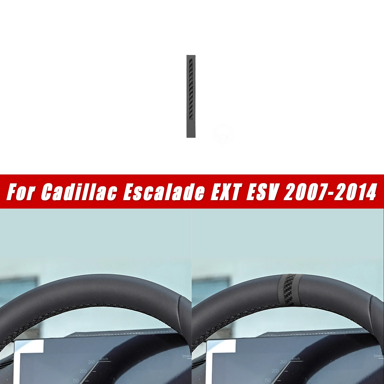 For Cadillac Escalade EXT ESV 2007-2014 Car Interior Trim Accessories Carbon Fiber Stickers Steering Wheel Center Alignment Mark