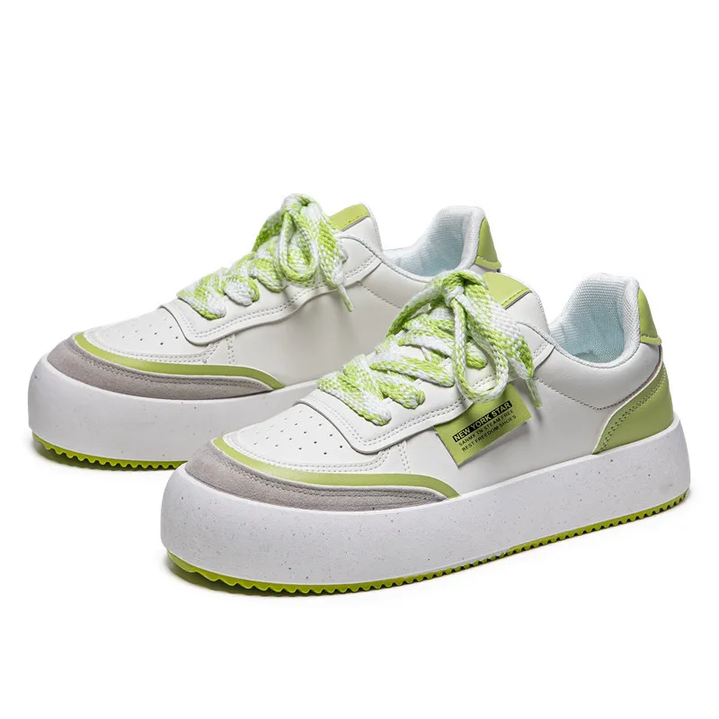 

New Patchwork Soft Leather Breathable Mens Shoes Student Lace-up Flat Shoes Mens Casual Sneakers Luxury Designer Platform Shoes