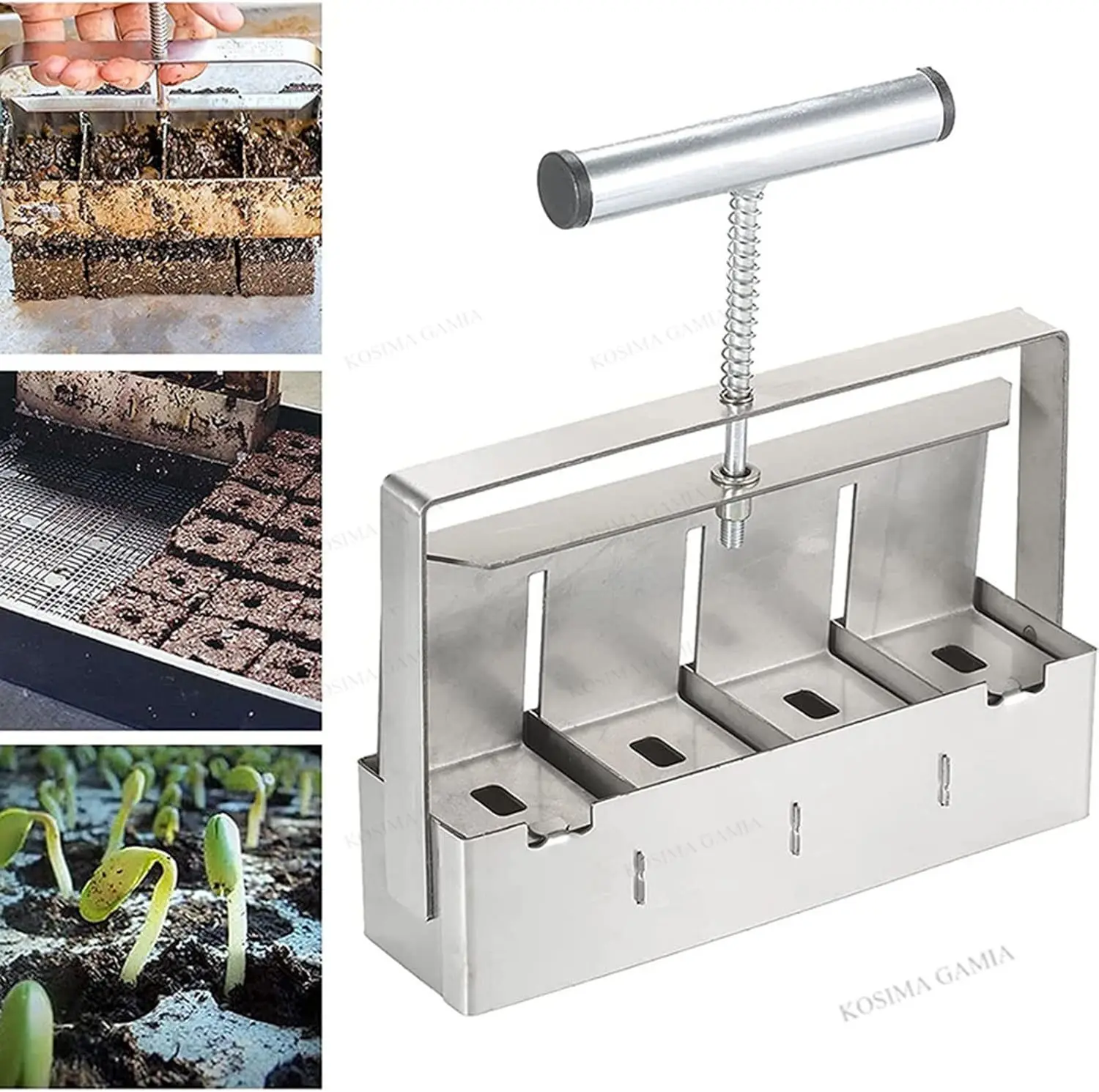 

Mini Handheld Seedling Soil Block Maker 2 Inch Cube Soils Blocking Tool Used for Seedling Greenhouse Garden Supplies