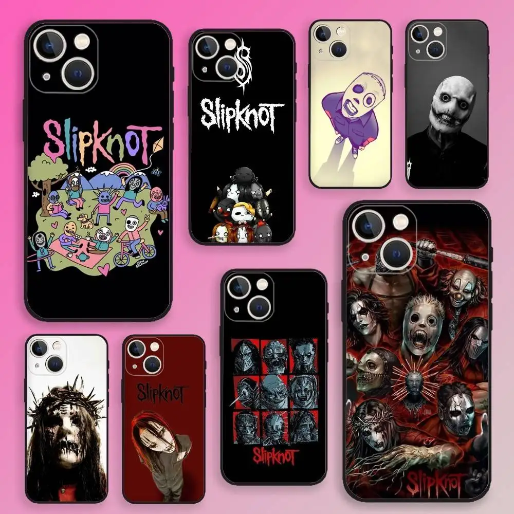 

S-SlipknotEs Phone Case For iPhone 16,15,14,13,12,11,Plus,Pro Max,XS,X,E,SE,Mini Soft Silicone Black Cover