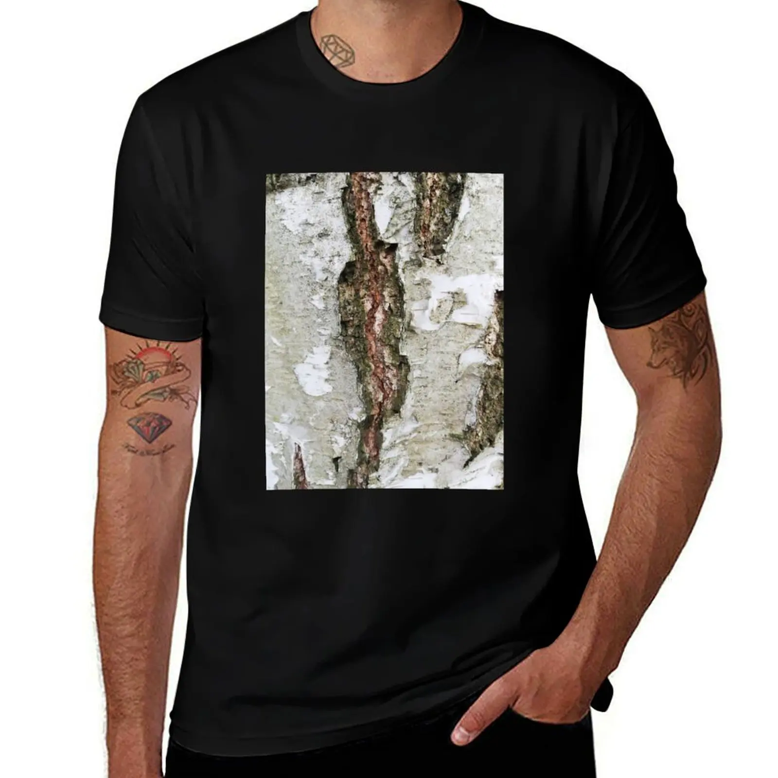 Birch bark T-Shirt Regular Fit Plain Tee Shirt T-Shirt