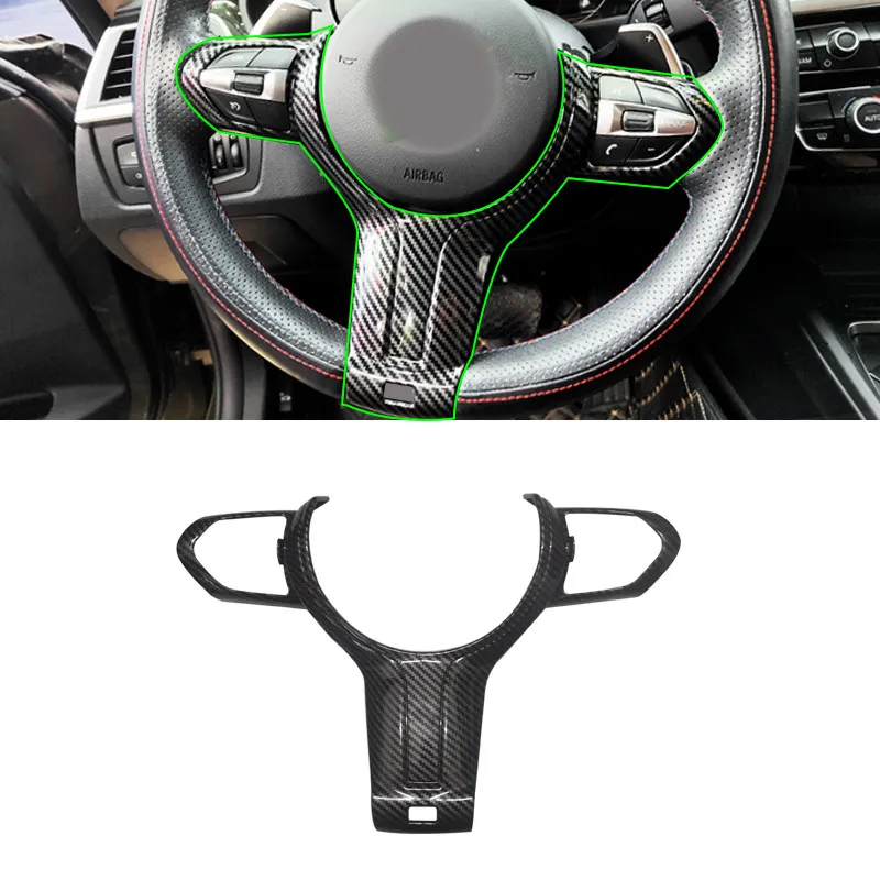 Carbon Fiber Texture Car Styling Steering Wheel Cover Trim For BMW F Chassis F20 F21 F22 F23 F30 F32 F34 F10 F11 F06 F12 F15 F16