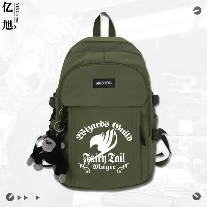 

Black White Red Green Student Teens School Bags Large Capacity Mochilas Backpacks Anime GAME