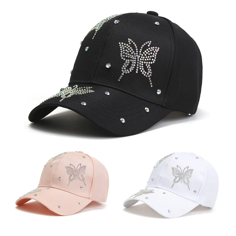 Women's Baseball Cap Summer Sun Hat With Butterfly Design, Uv Protection, Adjustable Snapback For Outdoor Activities Dad Hat New