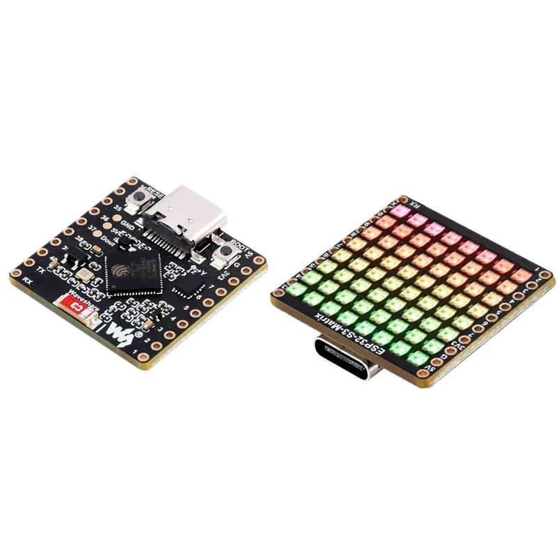 ESP32-S3 Matrix RGB-LED With WiFi Bluetooth QST Attitude Gyro Sensor QMI8658C For Arduino Python