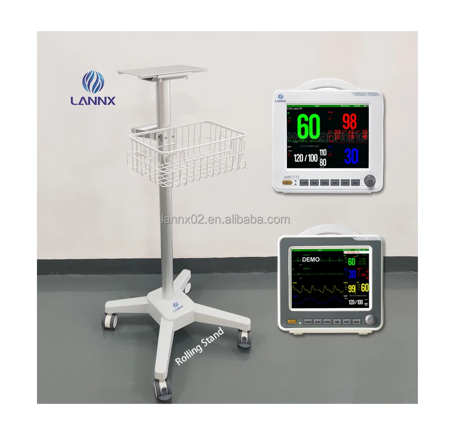 Industrial Laboratory Nursing Medical Hospital Workstation Rolling Mobile Stand multiparameter Stand Trolley