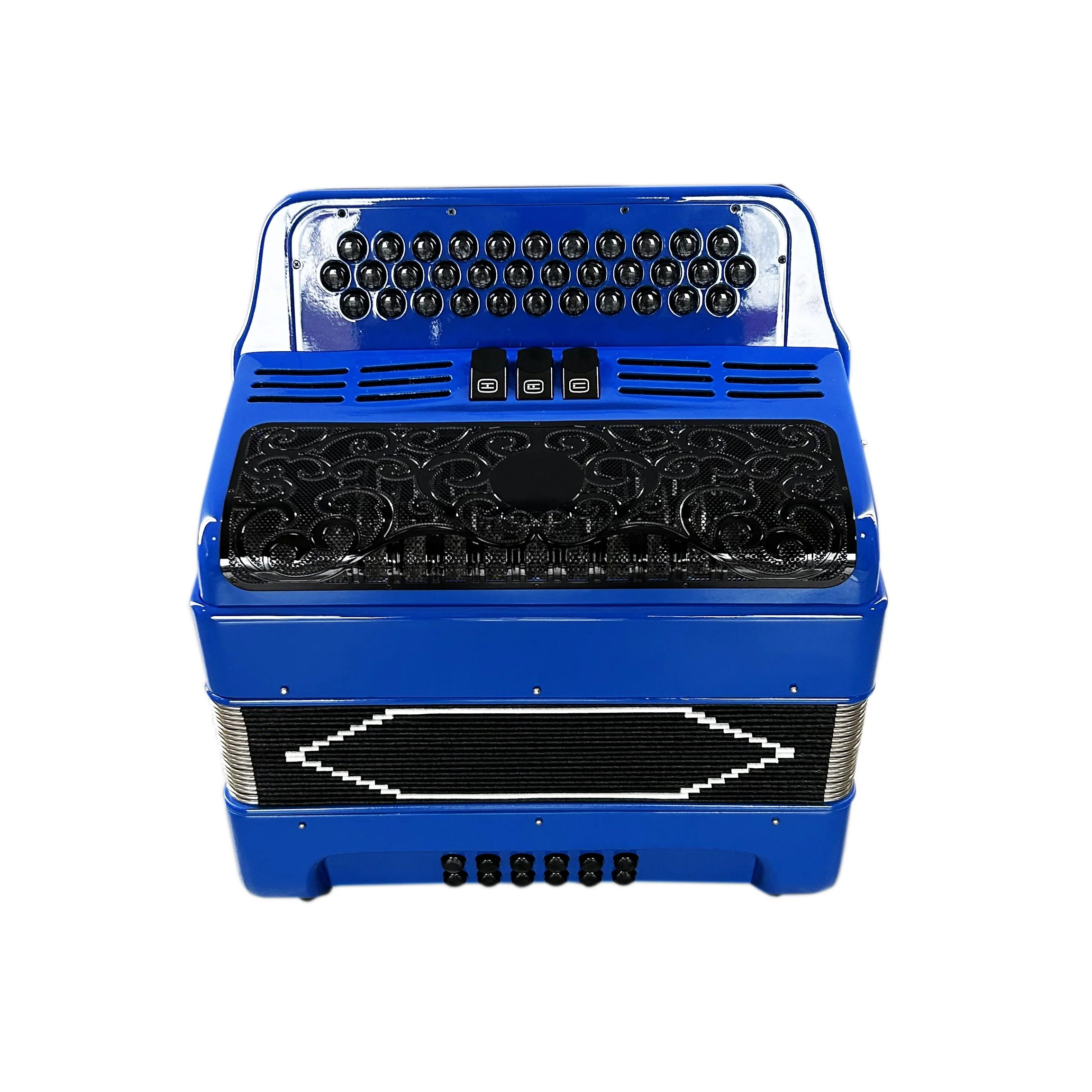 SEASOUND OEM 34 Buttons 12 Bass 3 Registers Light Blue Accordion Black Grill Black Buttons Accordions Musical Acordeon JB3412C