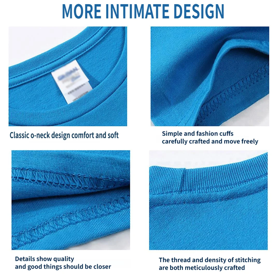 Custom Soft O-Neck T Shirt 100% Pure Cotton Solid Color Oversized Loose Fit Print Your Own Images Options Trendy Men's T shirt image 5