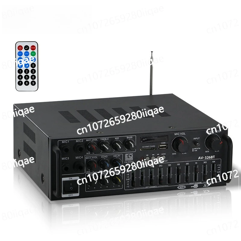

Bluetooth EQ Equalizer Car Outdoor Karaoke Dual-purpose Power Amplifier High Power Household Power Amplifier 12V/220V
