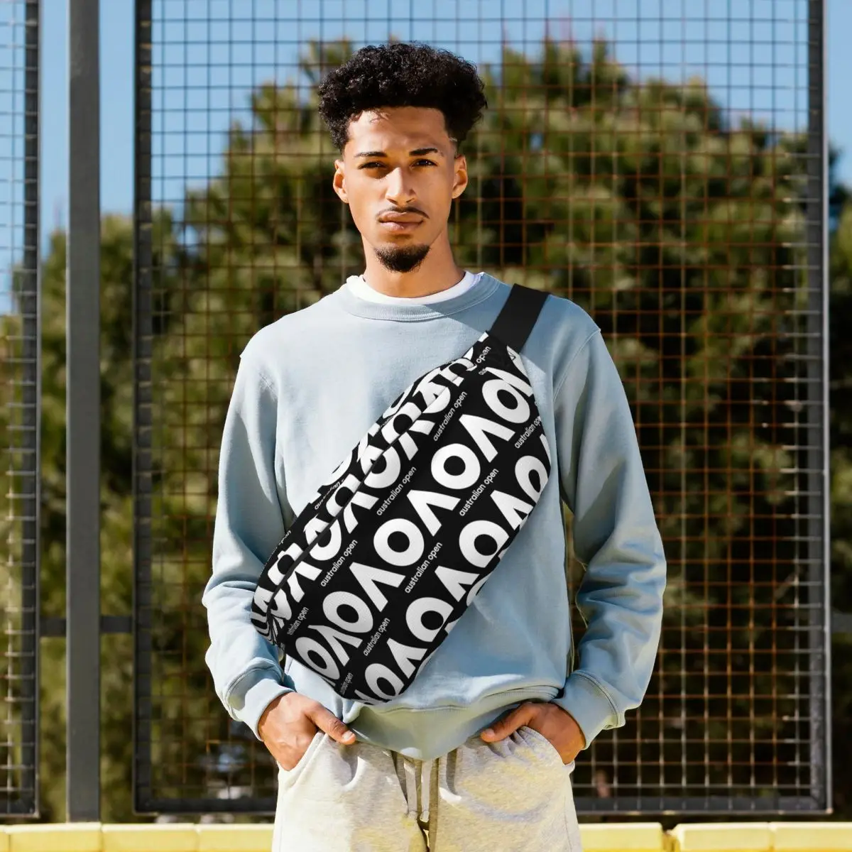 

Сумка-бананка через плечо Australian Open AO для мужчин и женщин, регулируемая поясная сумка для путешествий, бега, хранения денег и телефона, нагрудная сумка