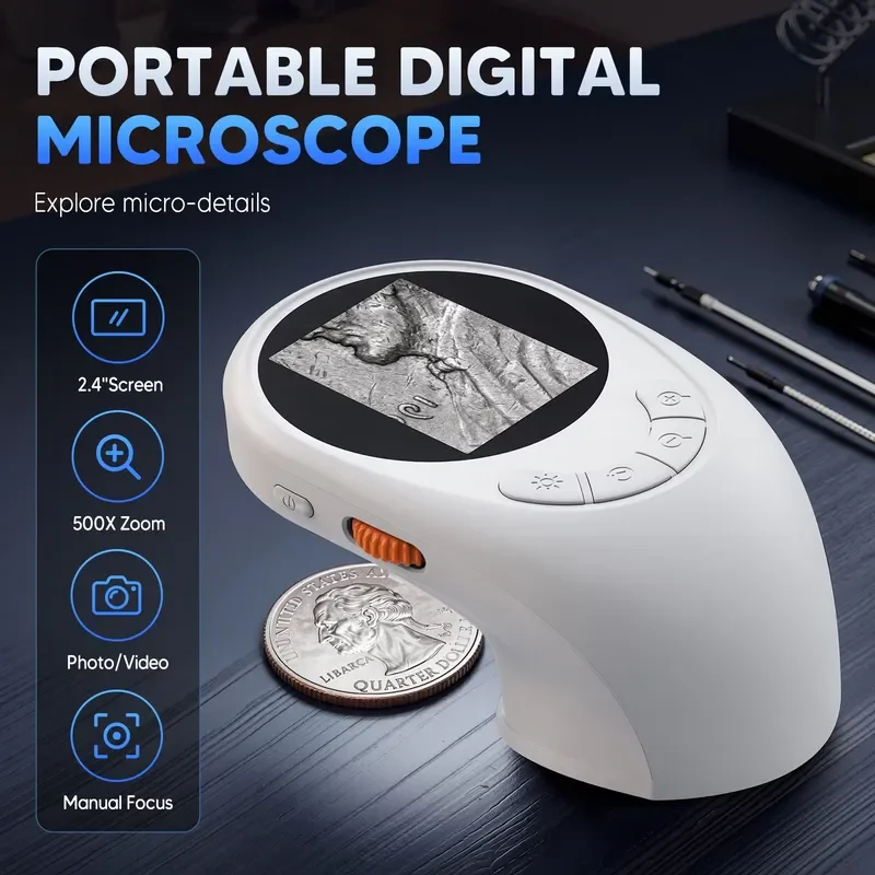 500X Magnifying Glass Multifunctional Optical Lens Portable Inspection Microscope Magnifier