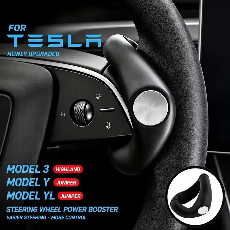 Pour Tesla Nouveau Modèle Y Juniper Modèle 3 Highland 2025 2026 Bouton de commande rotatif amplificateur de puissance du volant Accessoires de sécurité automobile