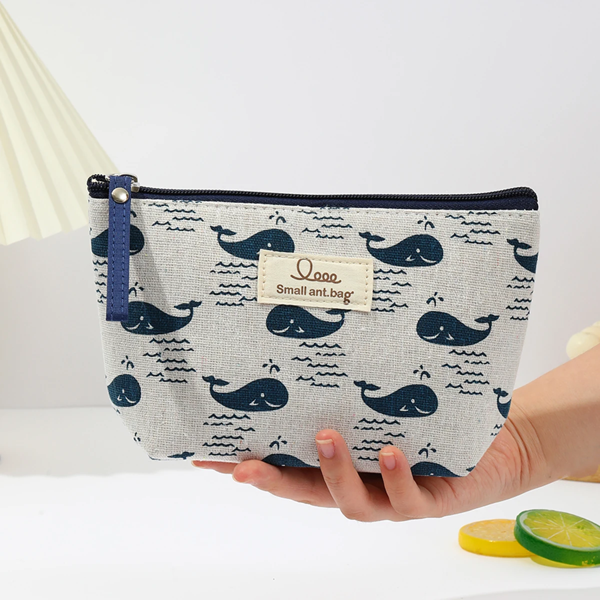 Japanische und koreanische Canvas-Kosmetiktasche, einfache und tragbare Reise-Aufbewahrungstasche, multifunktionale Studenten-Federtasche – Detail 17
