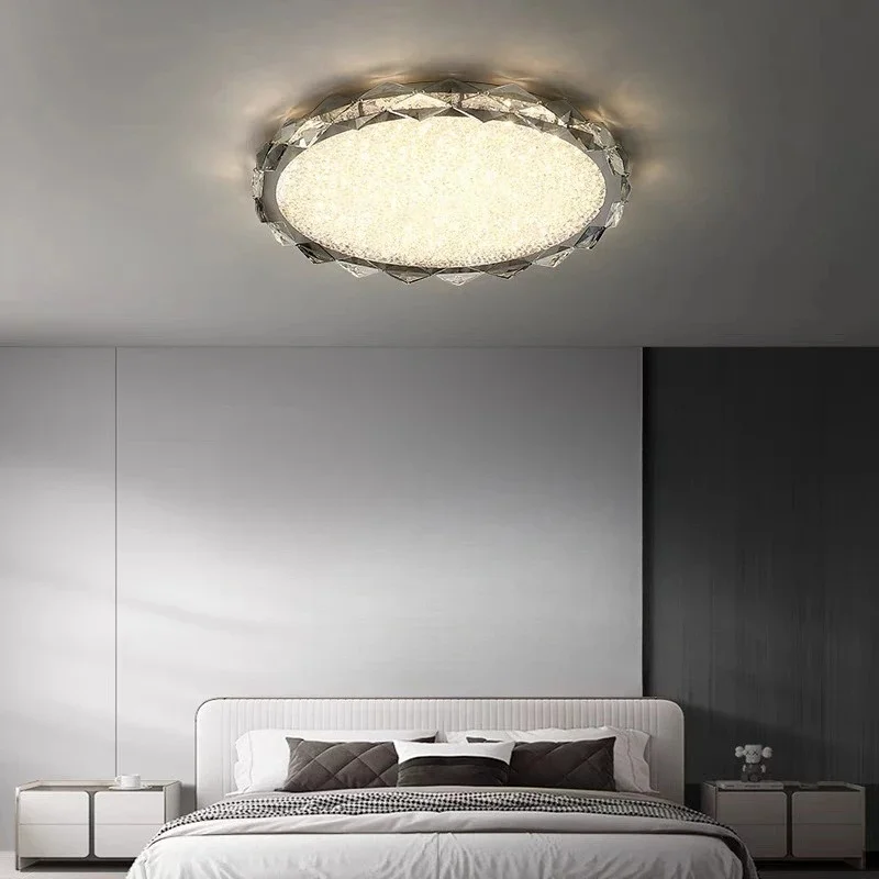 Oval Crystal LED Flush Mount Ceiling Light Diamond Frame Luxury Ceiling Lamp Fixture for Bedroom Living Room Hallway Home