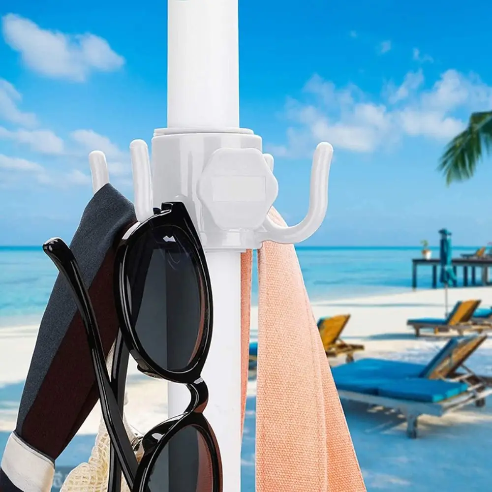Beach Umbrella Hanging Hook, 4-prongs Plastic Umbrella Hook Hanging For Towels/Hats/Clothes/Camera/Sunglasses/Bags-Accessories