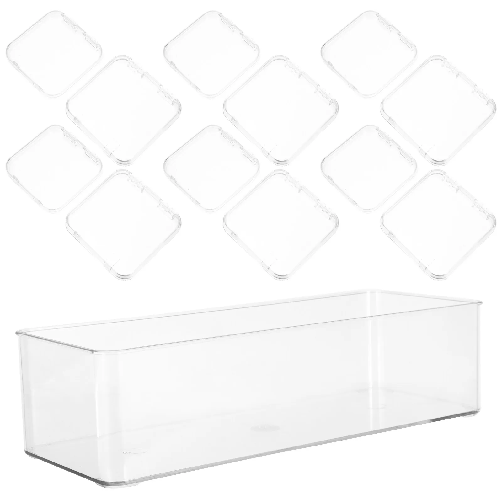 

Набор из 13 прозрачных пластиковых органайзеров для украшений: маленькие портативные контейнеры для серег, ожерелий и колец