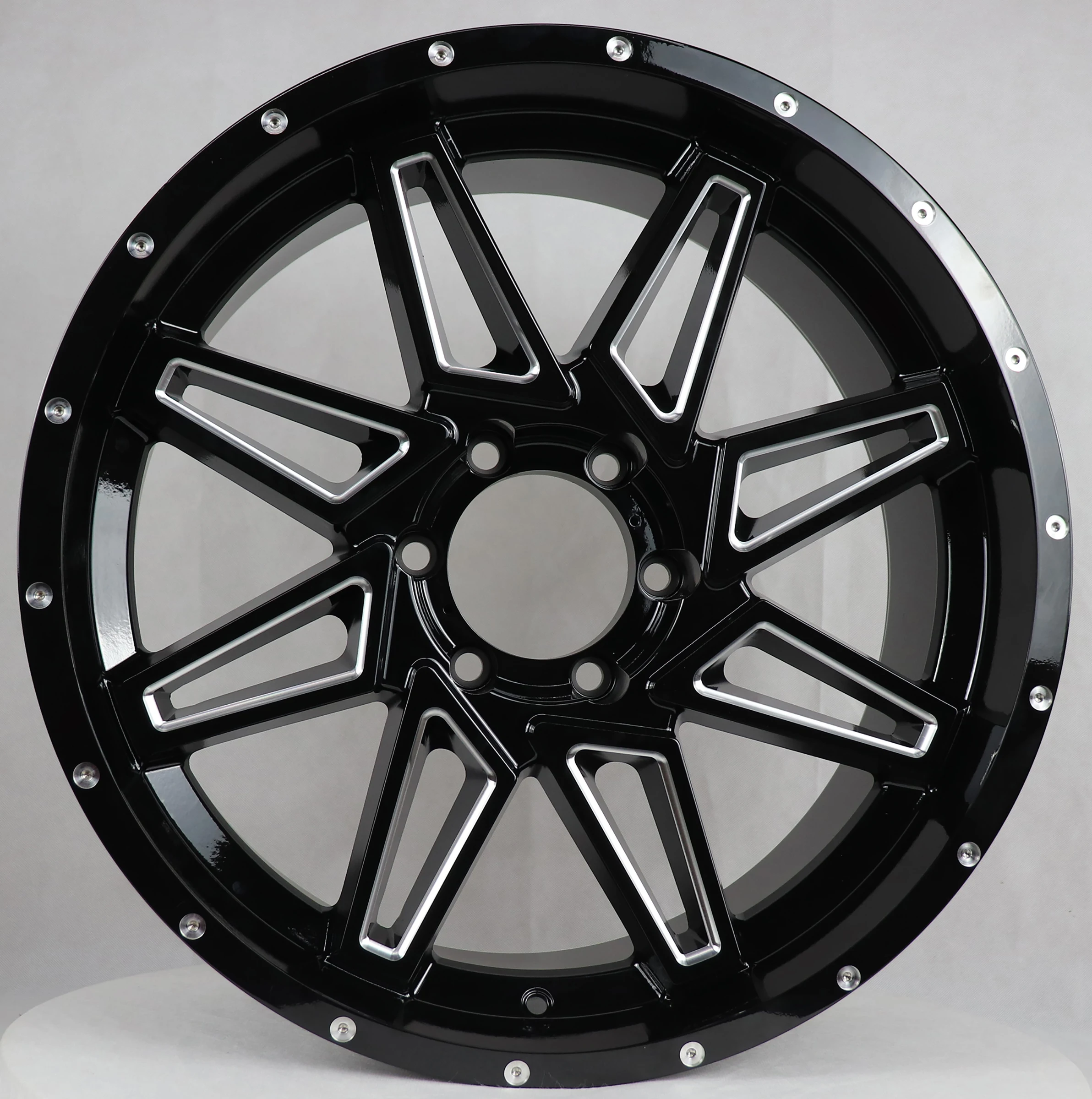 Off-road Wheels Hub, for 4x4 SUV Truck Pickups, 16 18 20 Inch 6 Lug 6x139.7 Rims, Milling Rivets Alloy Wheels, JT212 Outdoor