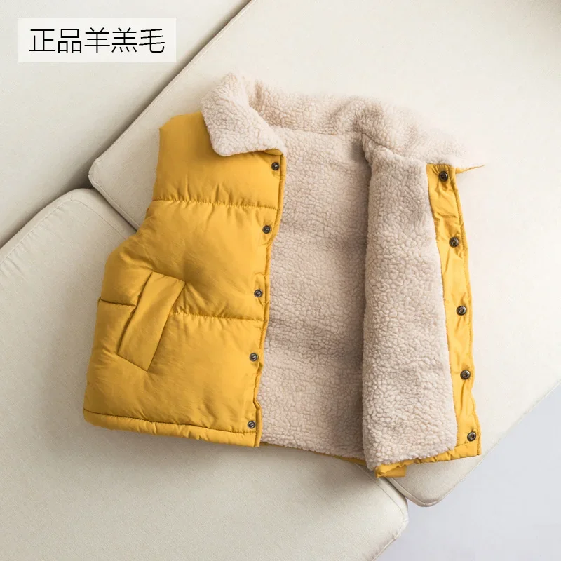 Autumn Winter New Boys Girls Sleeveless Hooded Vest Jacket Cartoon Print Coat Kids Warm Vest Outwear Clothes