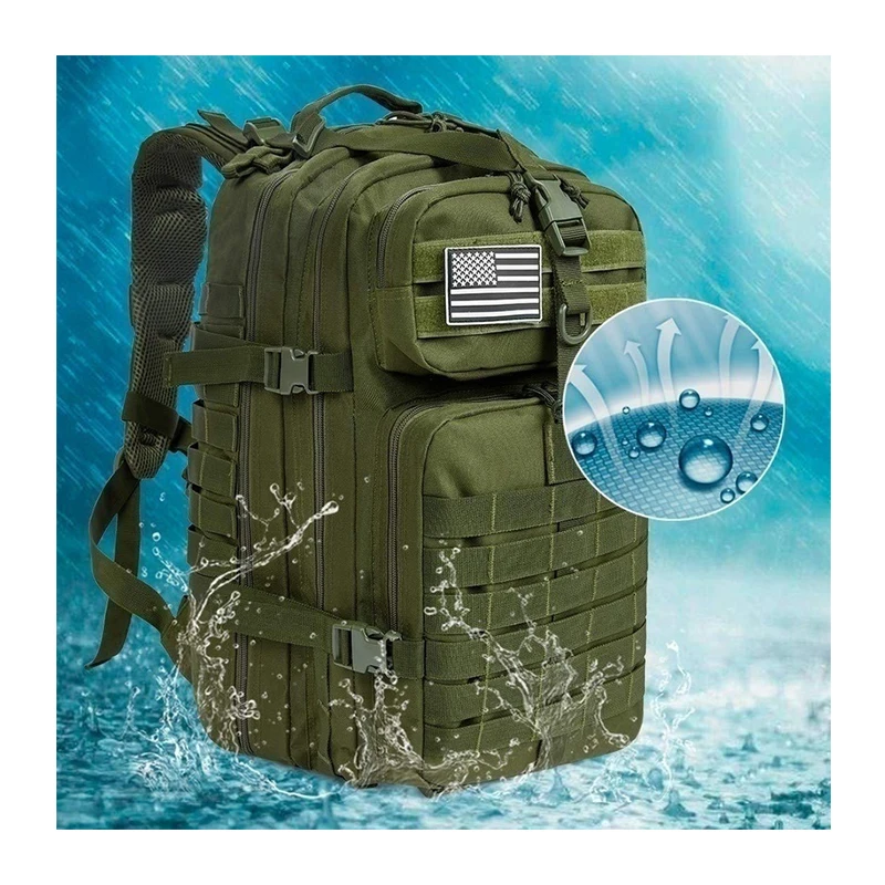 Mochila impermeable de nailon para senderismo, bolsa militar de 50L y 1000D, ideal para deportes al aire libre, Camping y caza