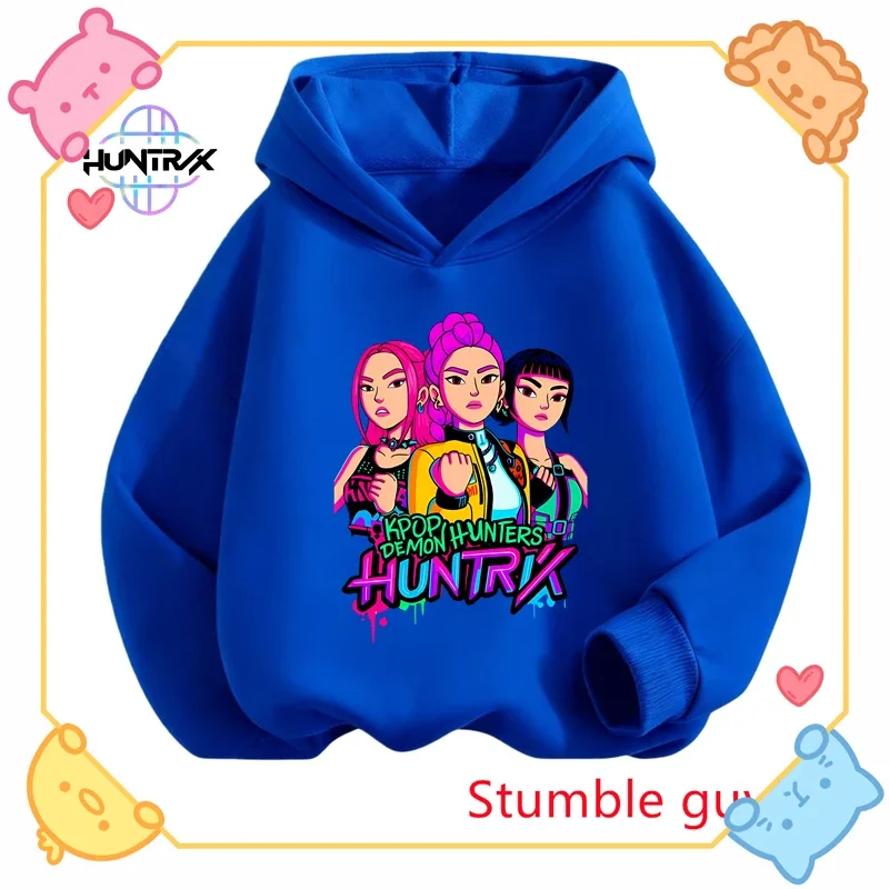 

Girls Kpop Demon Hunters Hoodie Kids Halloween Christmas Warm Soft Sweet Anime Print Comfortable Hoodie​