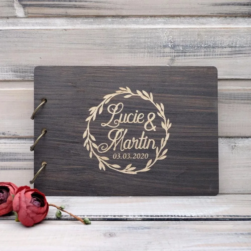 

Personalized Customization Vintage Wooden Wedding Guest Book Wedding Guest Guest Book Name Date Engraving Supplies Souvenir Gift