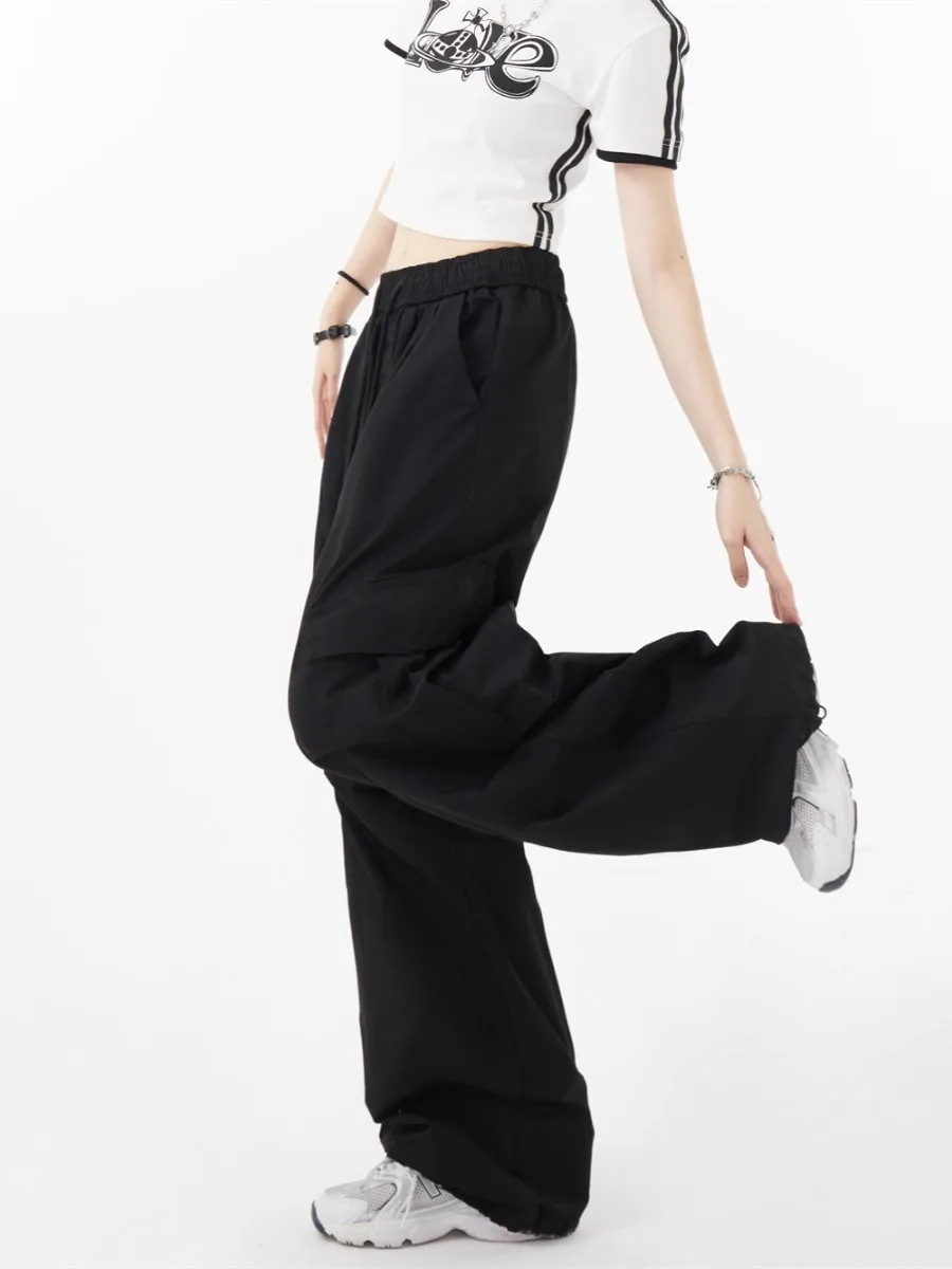 

Американские ретро военные брюки с несколькими карманами, свободные широкие длинные брюки для мужчин и женщин, повседневные брюки в стиле хип-хоп High Street...