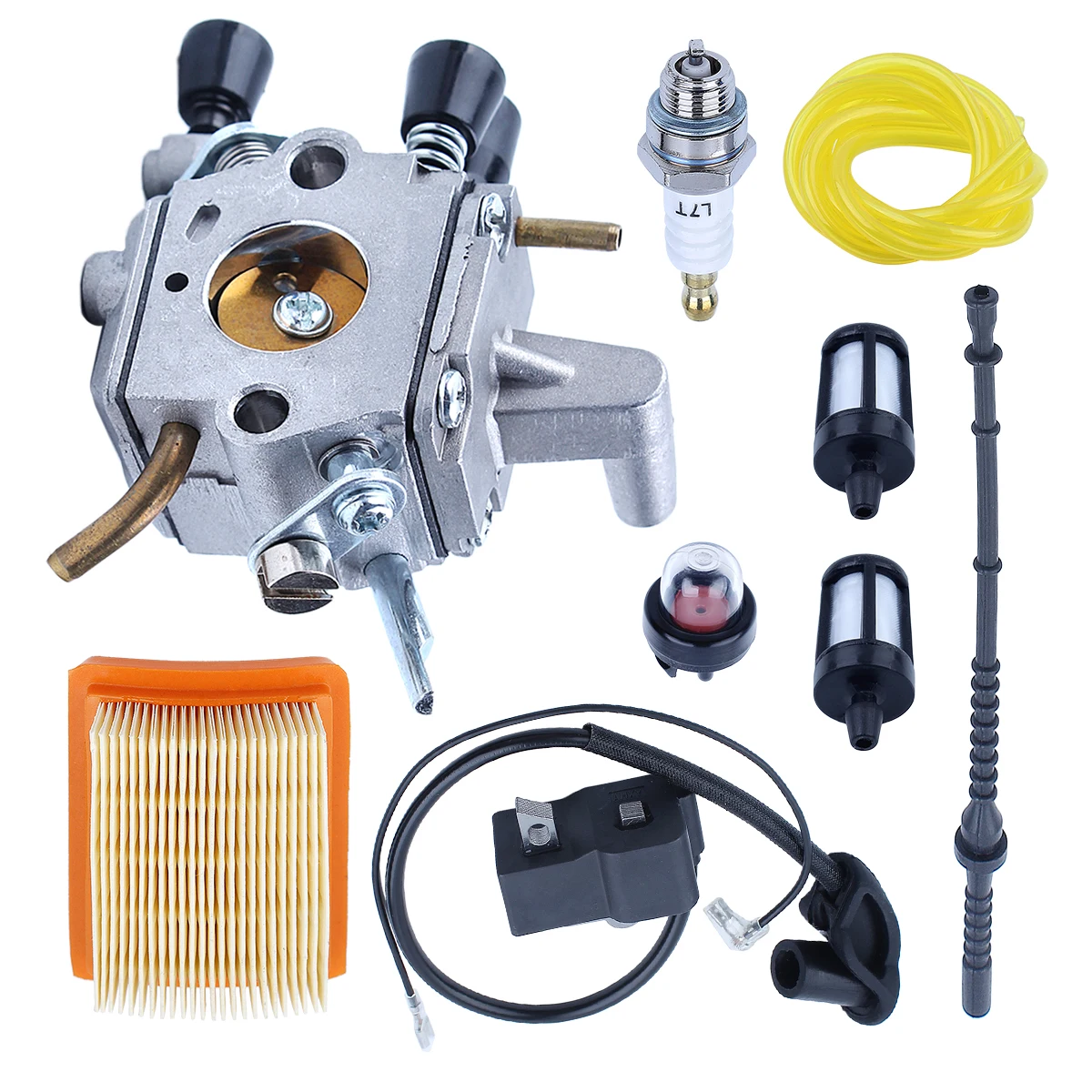 Carburatore con bobina di accensione Kit filtro aria fit Stihl FS120 FS200 FS250 decespugliatori Trimmer 41341200653 41341200603