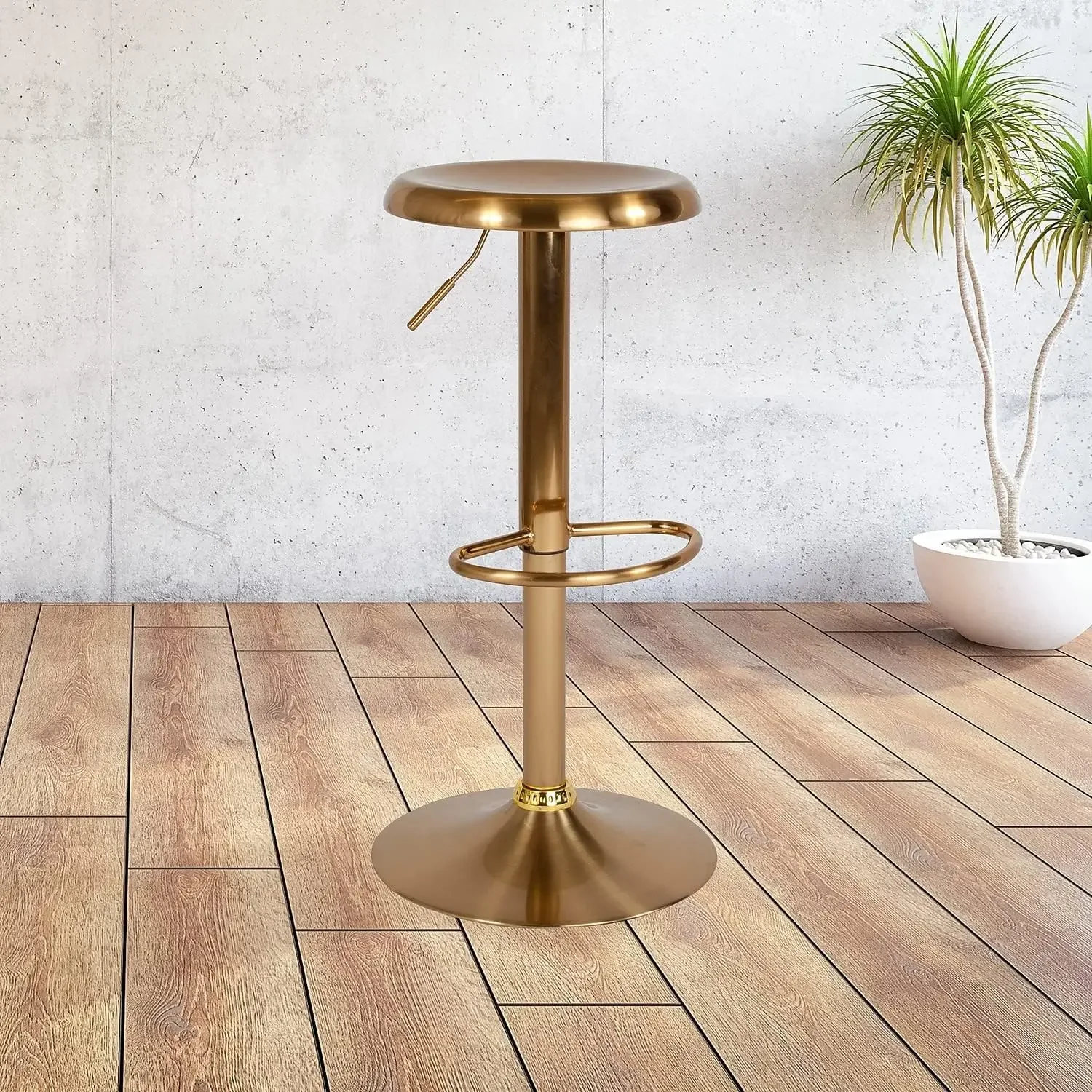 

Madrid Series Adjustable Height Retro Barstool in Gold Finish