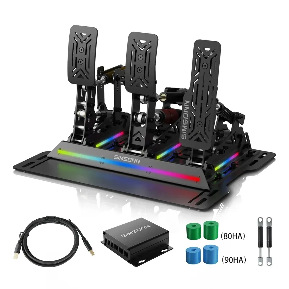 SIMSONN Black-PRO X P3-H3-Plate Racing Simulator Pedals with LED Ambient Light