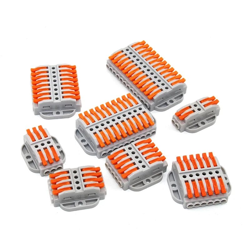 1 PCS Mini Quick Wire Connectors Universal Compact Household Wires Connectors Splicing Push-inTerminal Block with Fixing Hole