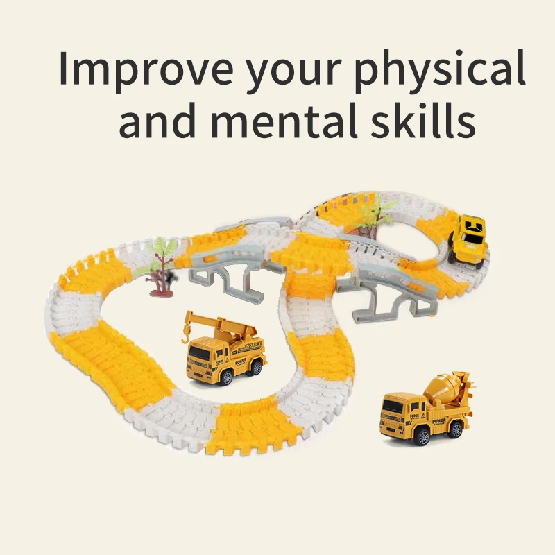 Elektryczny wagon kolejowy odmiana tor zabawek ręcznie robione puzzle samochód wyścigowy zestaw klocków chłopiec dziewczyna prezent urodzinowy prezent na Halloween